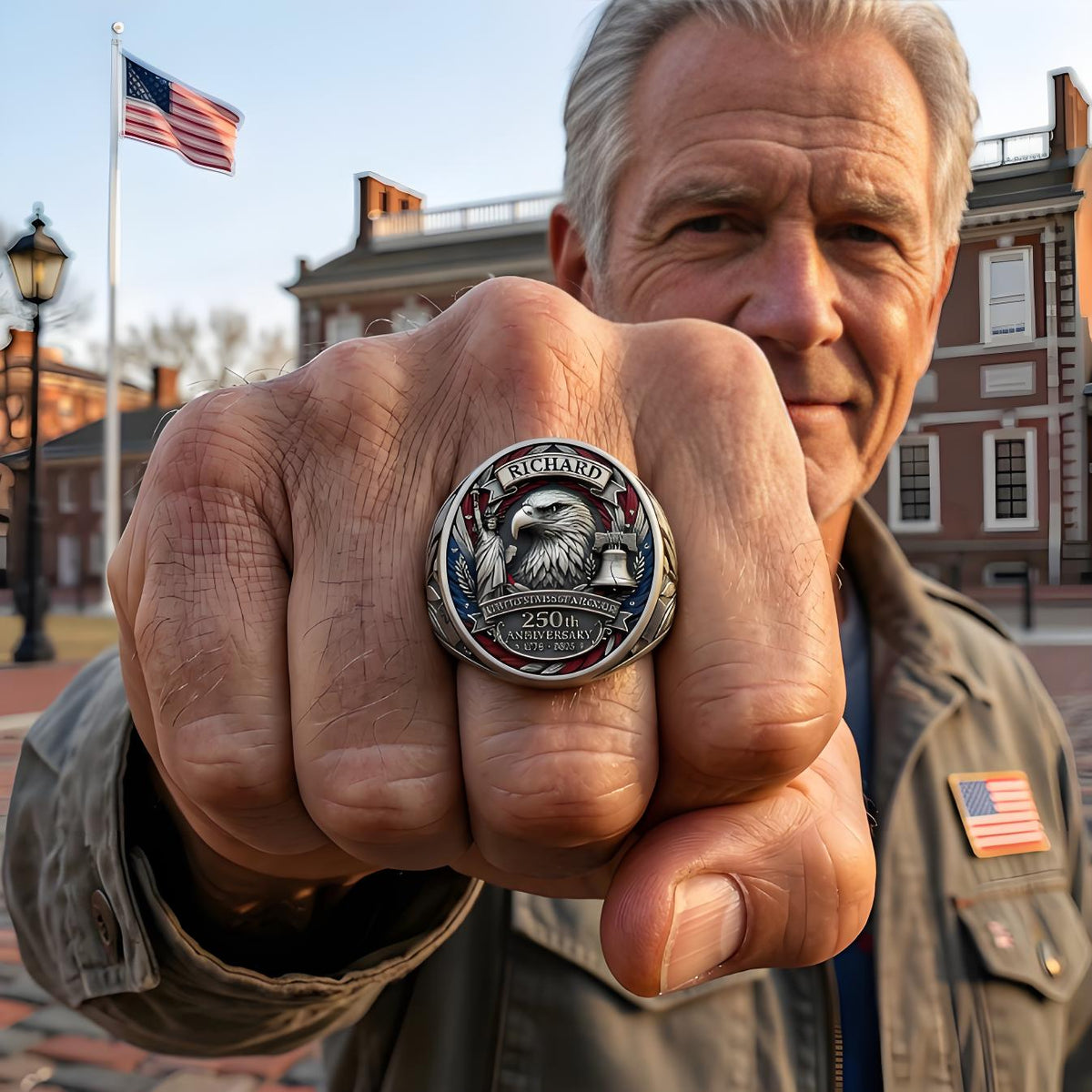 Personalized USA 250th Anniversary Commemorative Ring