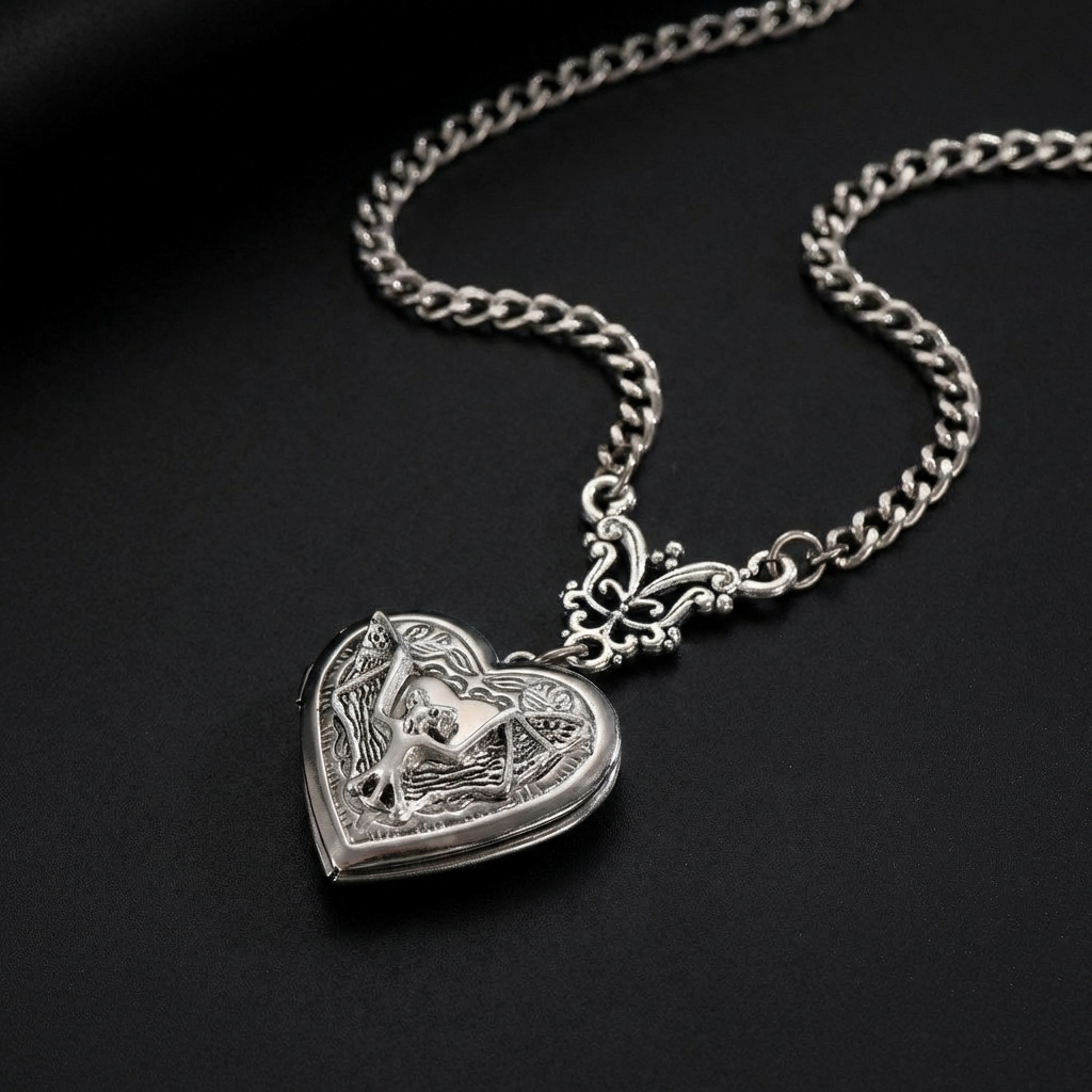 Bat Locket Necklace