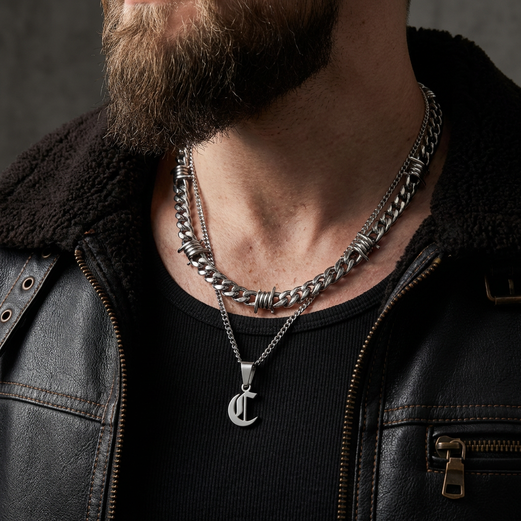 Old English Initial Necklace