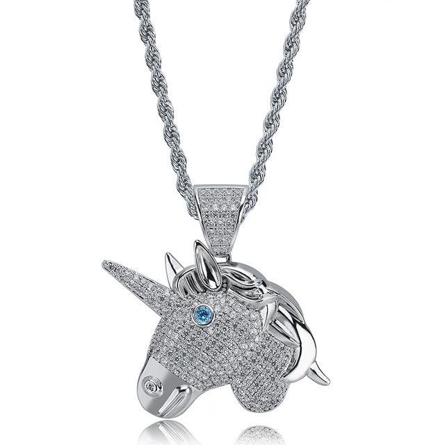 Iced Unicorn Pendant