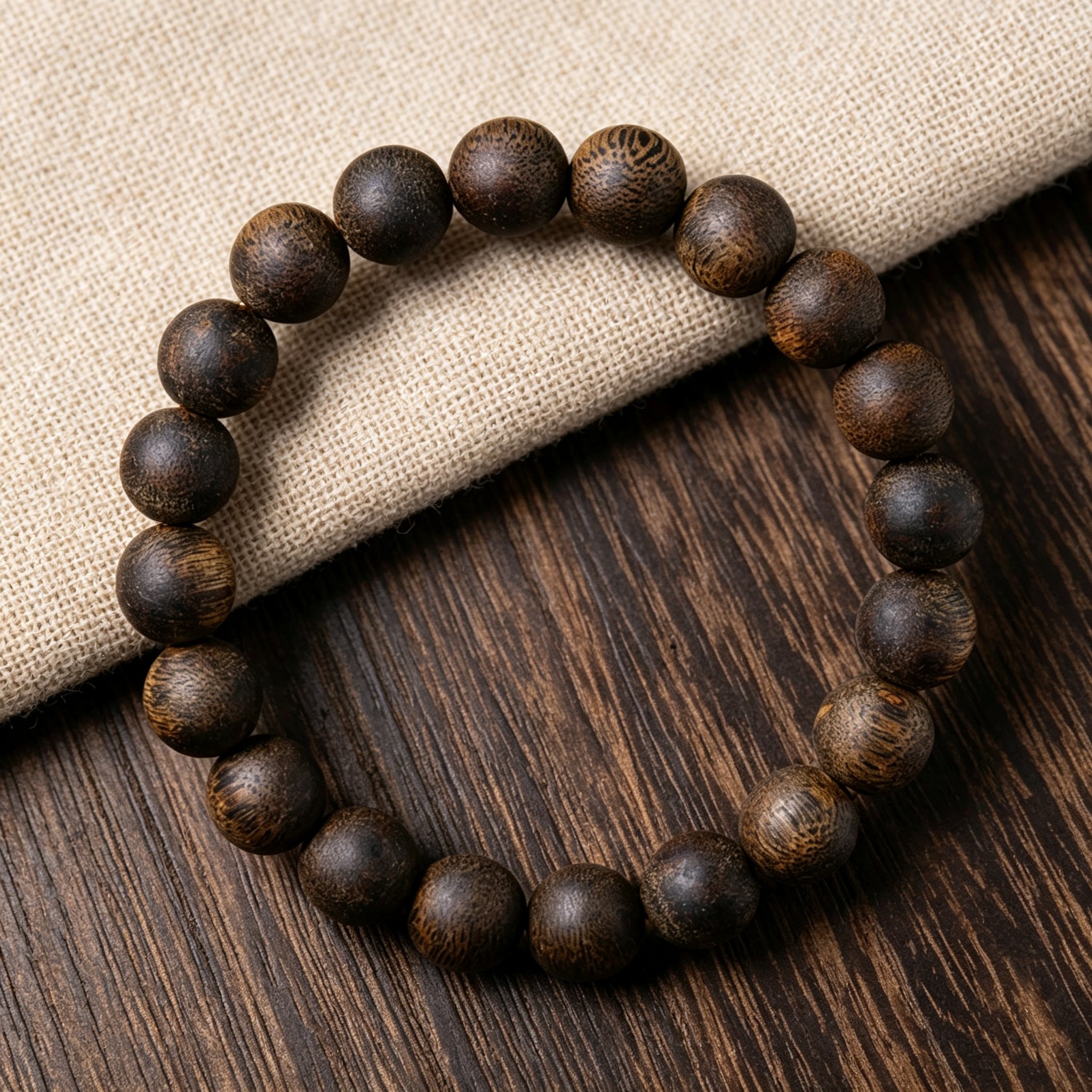 Hainan Yingge Green Qinan Agarwood Bracelet – Collector Grade · High Resin · 10mm