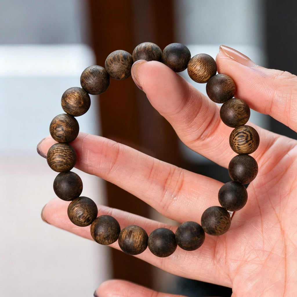 Hainan Yingge Green Qinan Agarwood Bracelet – Collector Grade · High Resin · 10mm