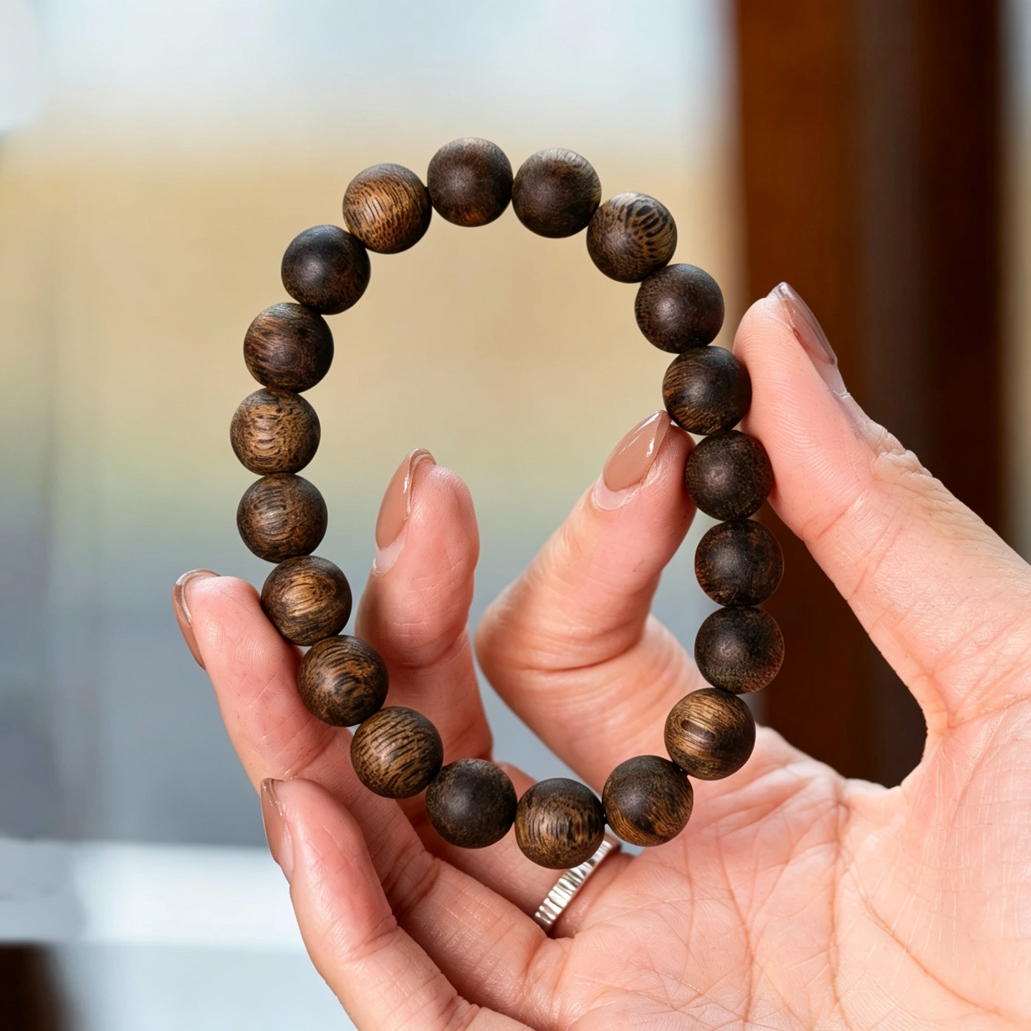 Hainan Yingge Green Qinan Agarwood Bracelet – Collector Grade · High Resin · 10mm