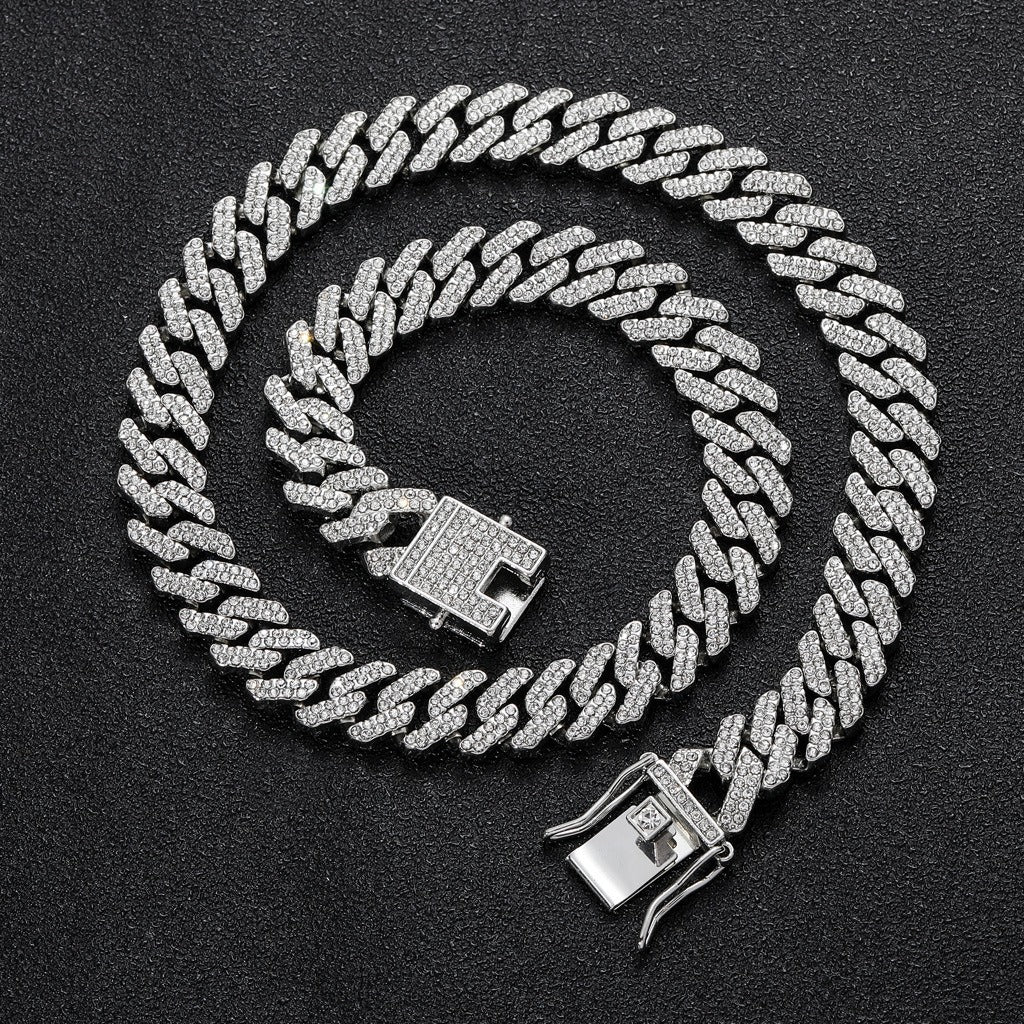 Full diamond hip-hop Cuban chain necklace