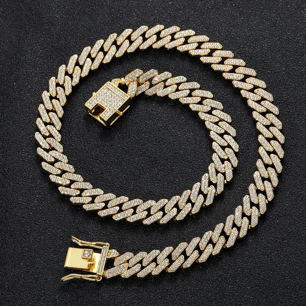 Full diamond hip-hop Cuban chain necklace