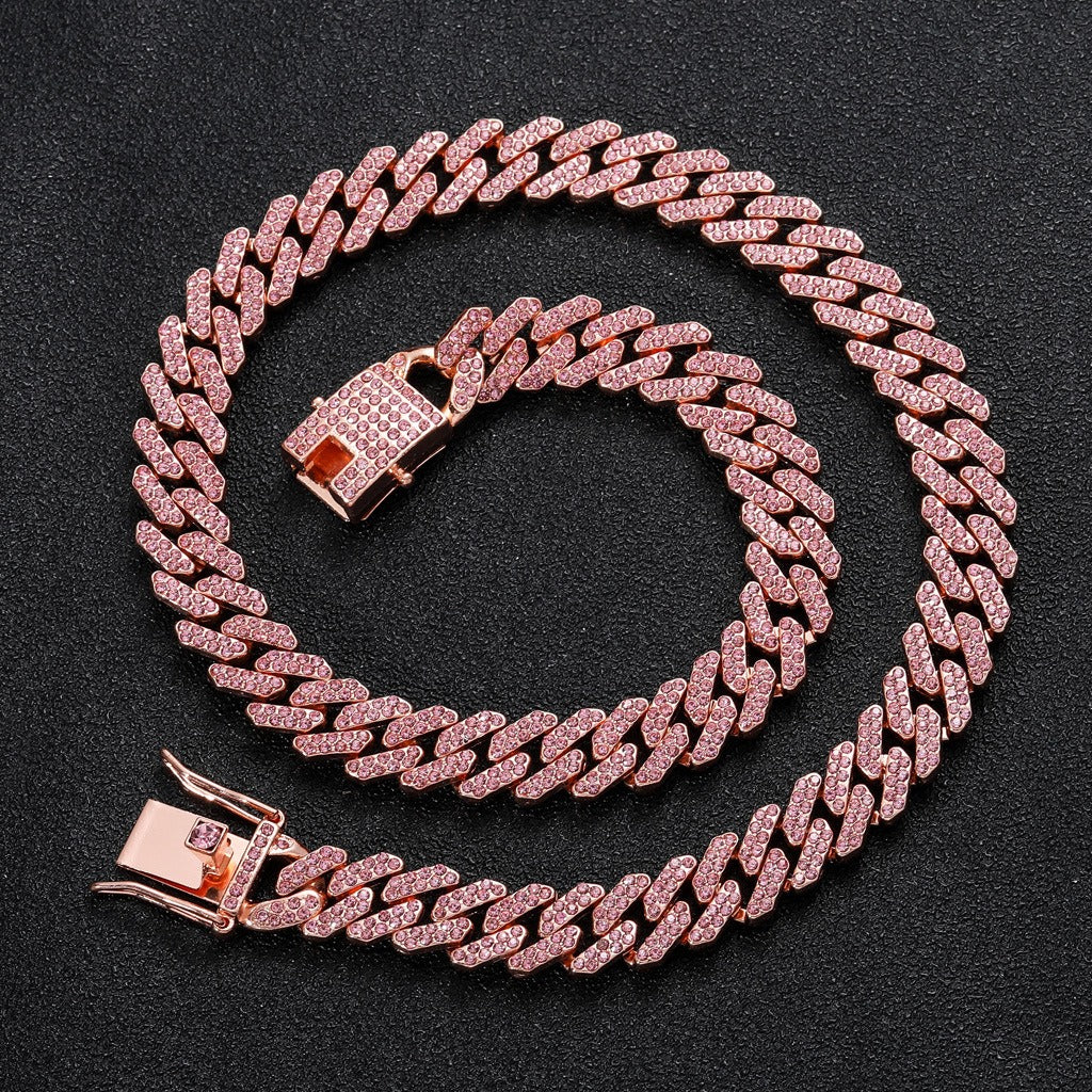 Full diamond hip-hop Cuban chain necklace