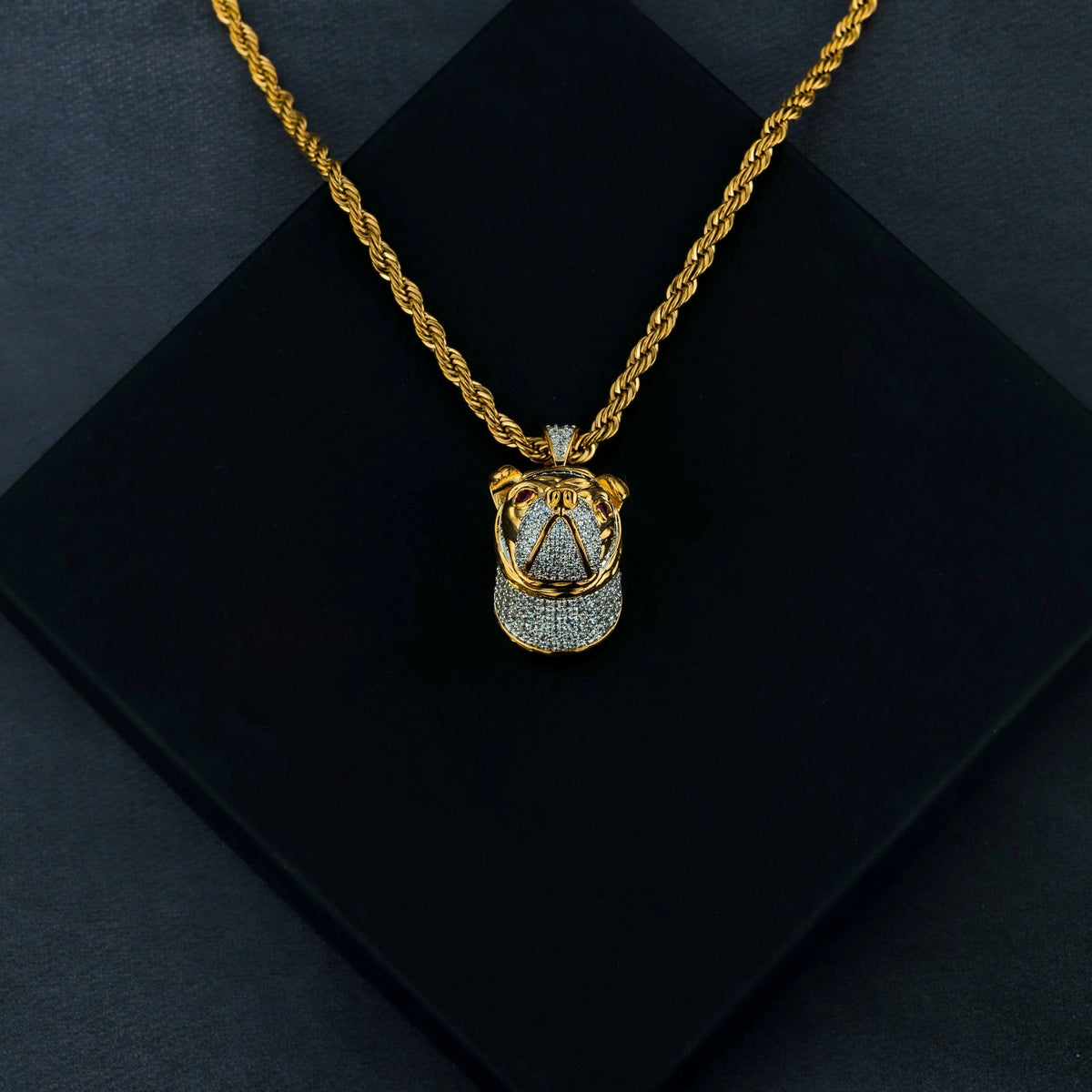 Gold Plated Pit Bull Pendant
