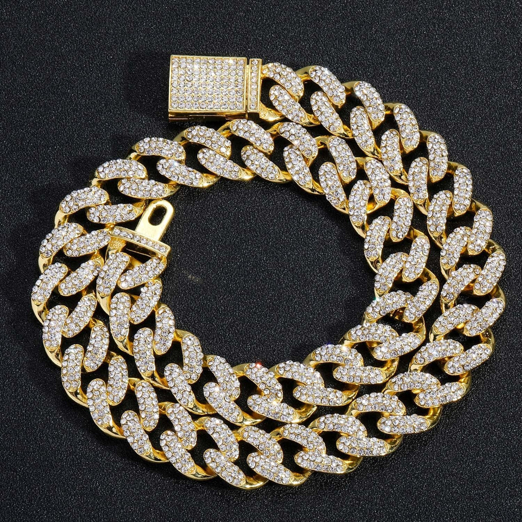 Full diamond hip-hop Cuban chain necklace