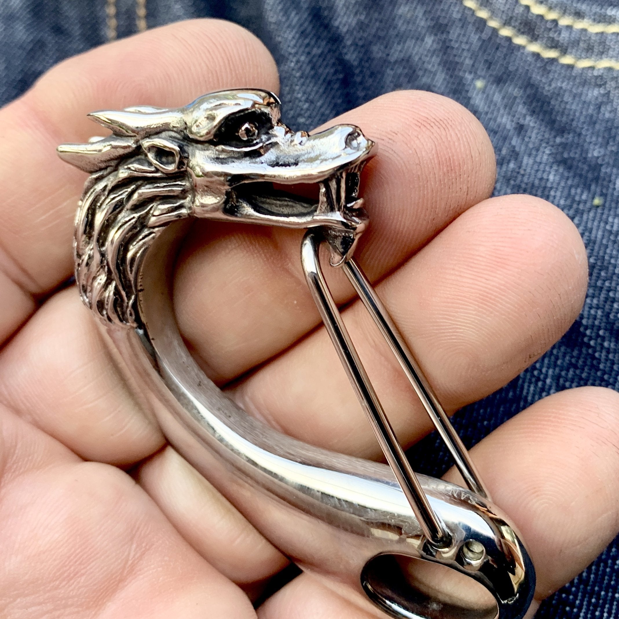 Belt Clip / Clasp - Dragon - Polished - Upgrade Your Wallet / Key Chain - WCC-07