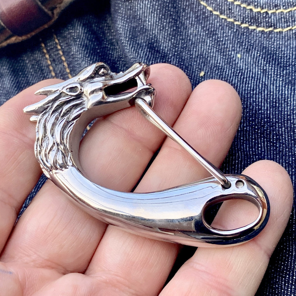 Belt Clip / Clasp - Dragon - Polished - Upgrade Your Wallet / Key Chain - WCC-07
