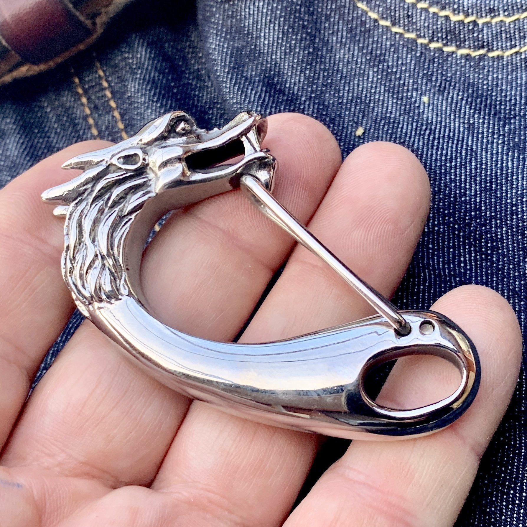 Belt Clip / Clasp - Dragon - Polished - Upgrade Your Wallet / Key Chain - WCC-07