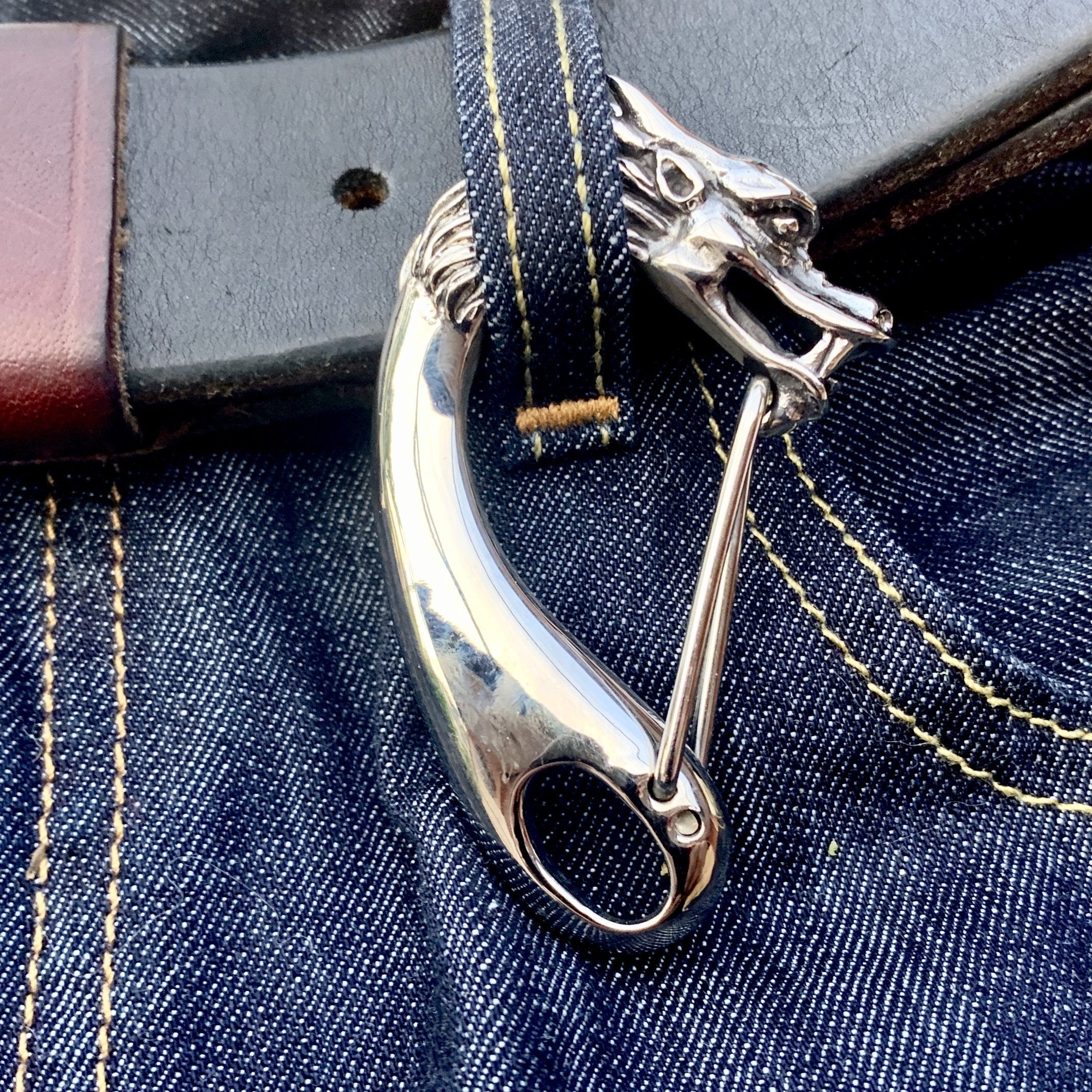Belt Clip / Clasp - Dragon - Polished - Upgrade Your Wallet / Key Chain - WCC-07