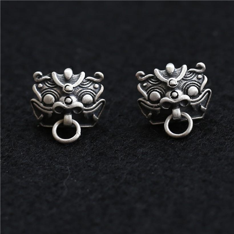Lion Ghost Head Vintage Stud Earrings