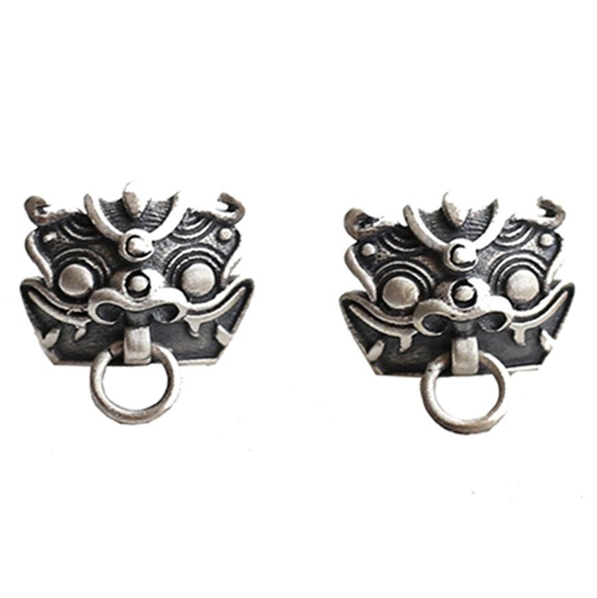 Lion Ghost Head Vintage Stud Earrings