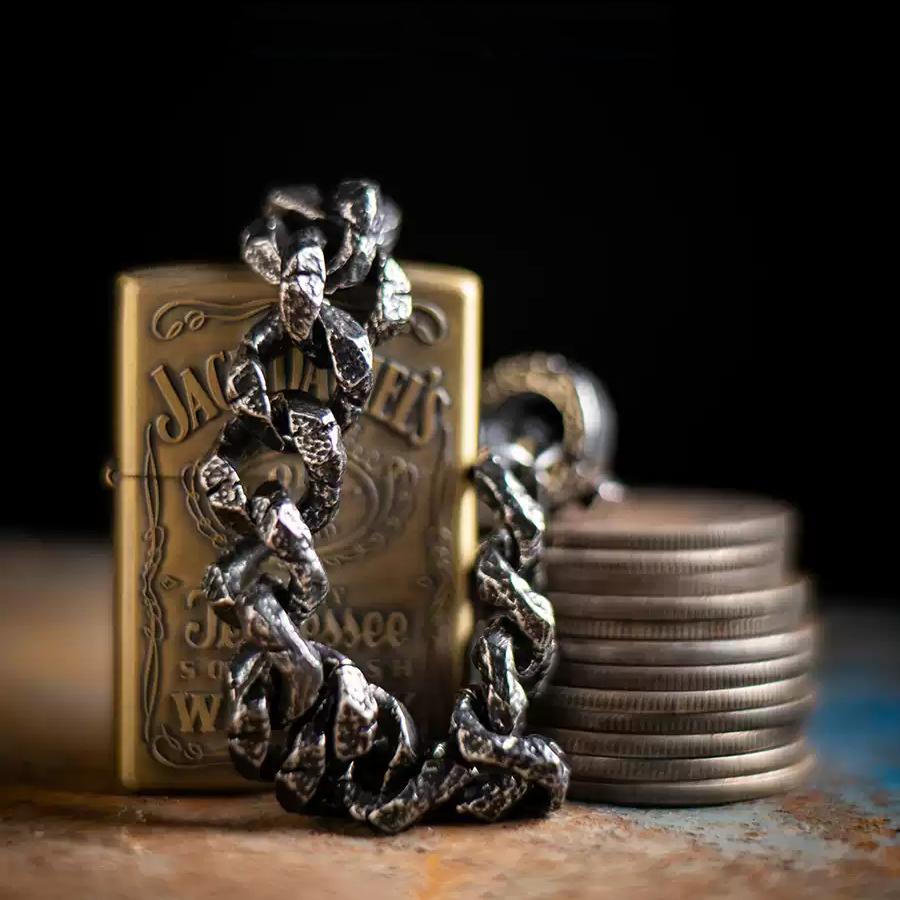 Heavy Viking Textured Bracelet