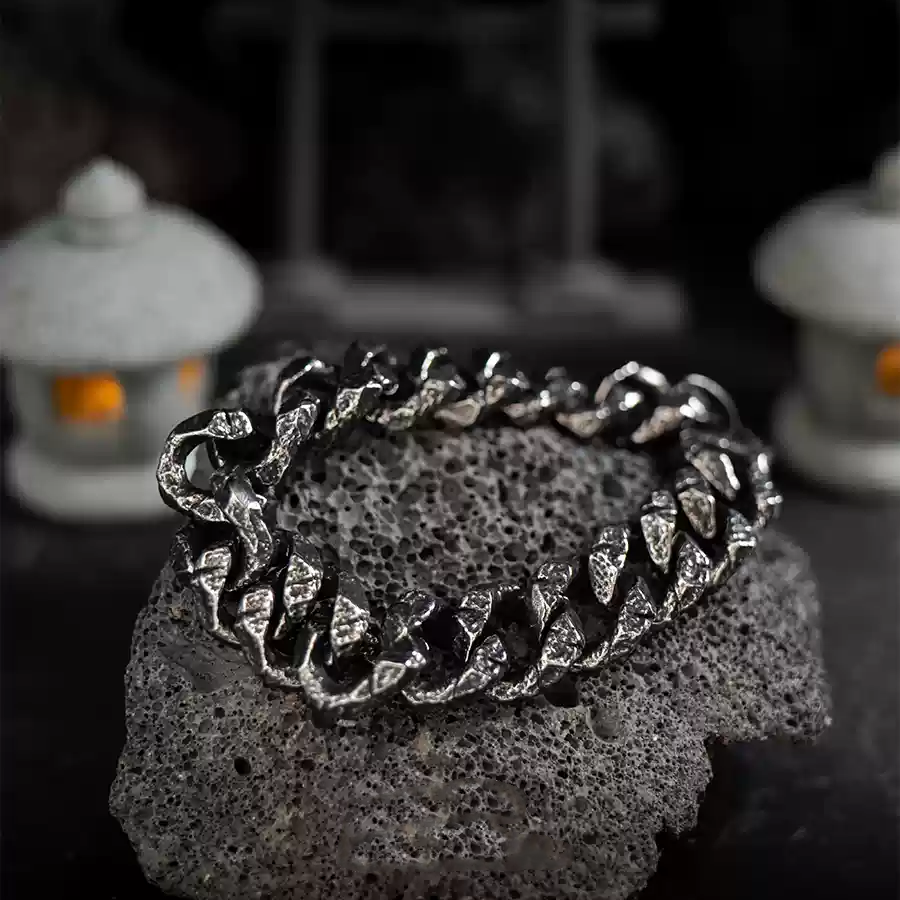 Heavy Viking Textured Bracelet