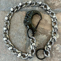 "Road Warrior" Skull Wallet Chain - Black Scream Clasp - Links made of Skulls - RWWC03