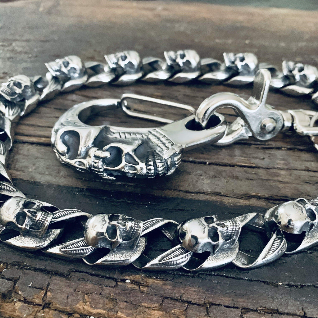 "Road Warrior" Skull Wallet Chain - Links made of Skulls - RWWC02