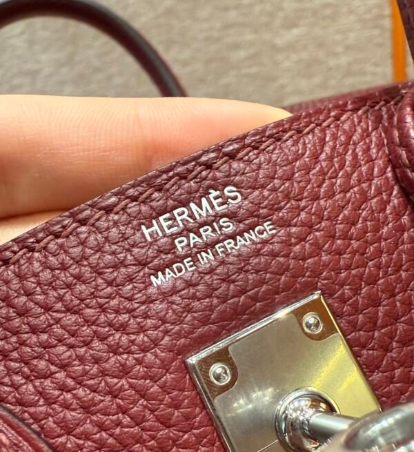Birkin 25  Colour：57/Bordeaux and Q5/Rouge casaque - 图片 3