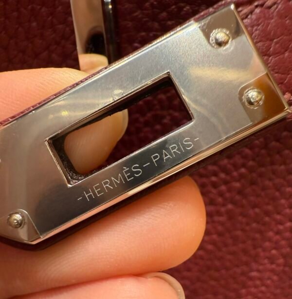 Birkin 25  Colour：57/Bordeaux and Q5/Rouge casaque - 图片 4