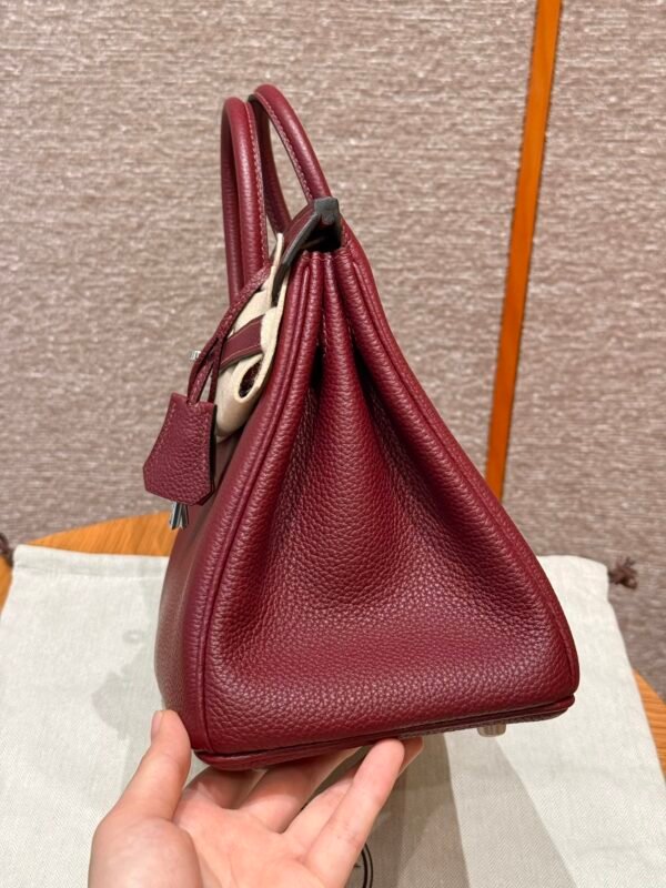 Birkin 25  Colour：57/Bordeaux and Q5/Rouge casaque - 图片 5