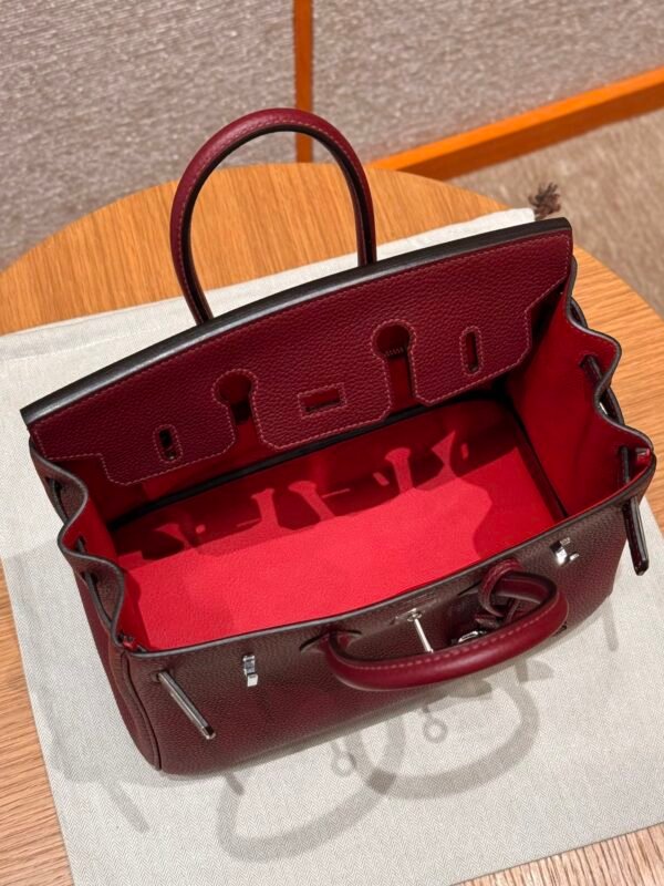 Birkin 25  Colour：57/Bordeaux and Q5/Rouge casaque - 图片 6